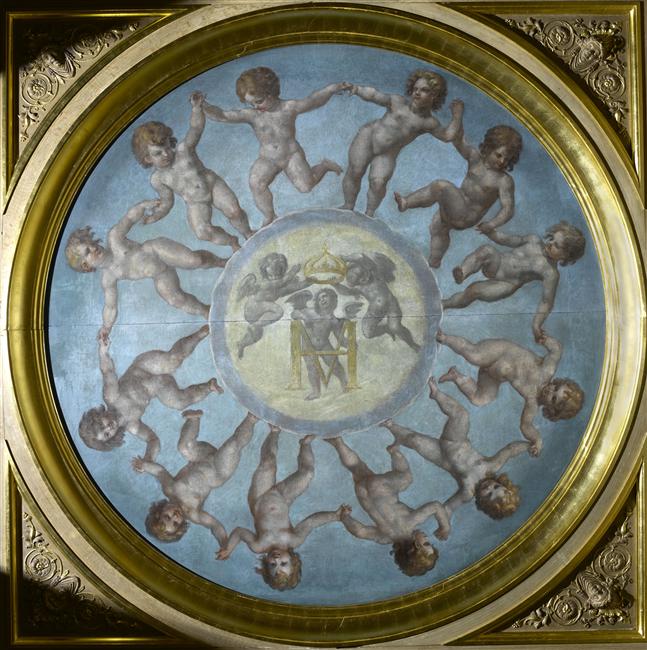 Amours couronnant le chiffre de Henri IV et de Marie de Médicis