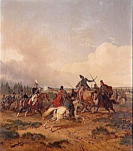 Le prince Eugène dégageant le colonel Klicky d'une charge de cosaques