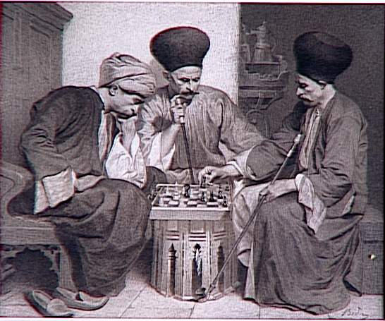 Trois Turcs jouant aux échecs