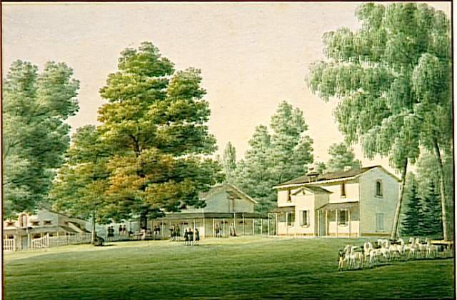 Malmaison. Vue de la vacherie dans le bois de St Cucufat