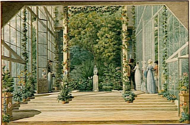 Intérieur de la serre-chaude à la Malmaison