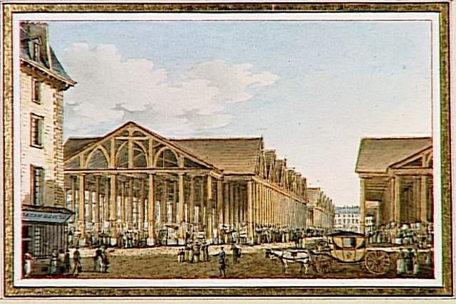 Vue du marché au Vieux linge, nouvellement construit dans l'Ancien enclos du Temple, à Paris