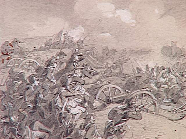 55 scènes de la Révolution, l'Empire et la Restauration Projets d'illustration :  scène de bataille pendant les guerres de la Révolution