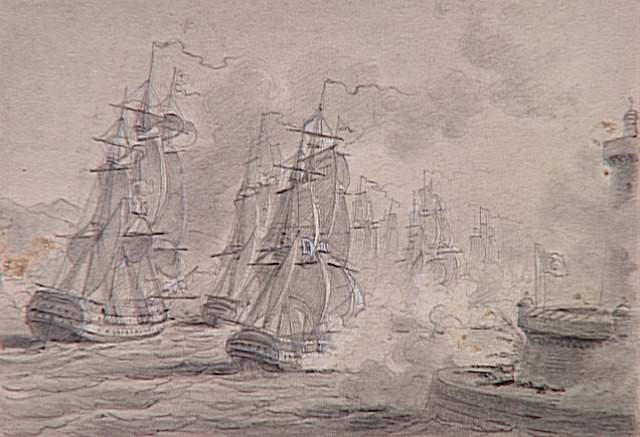55 scènes de la Révolution, l'Empire et la Restauration Projets d'illustration : prise de Malte (juin 1798)