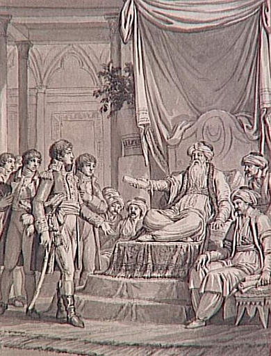 69 dessins pour l'illustration de l'Histoire de France sous l'Empire de Napoléon le Grand : Audience accordée au général Hullin par le Dey d'Alger