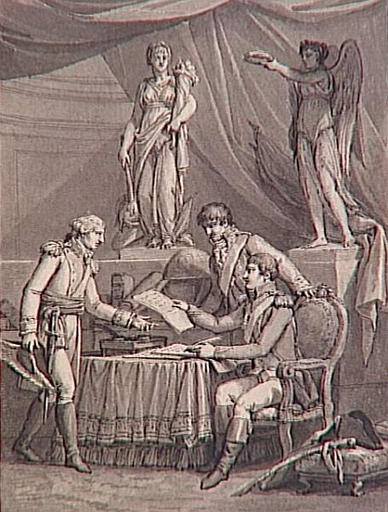 69 dessins pour l'illustration de l'Histoire de France sous l'Empire de Napoléon le Grand :Traité de paix conclu à Vienne le 14 octobre 1809