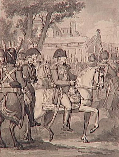 69 dessins pour l'illustration de l'Histoire de France sous l'Empire de Napoléon le Grand : Entrée de l'Empereur dans la ville d'Amsterdam