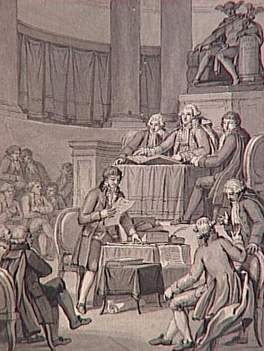 69 dessins pour l'illustration de l'Histoire de France sous l'Empire de Napoléon le Grand : Séance à la Banque de France (?)
