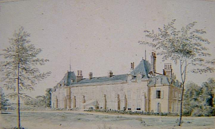 Recueil de 21 vues de Paris et de ses environs : château de Malmaison Façade sur les jardins, angle sud-ouest