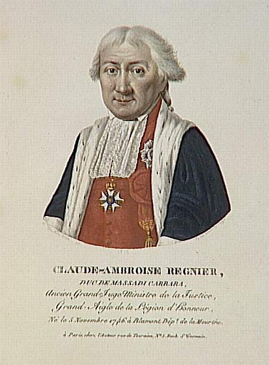 Claude-Ambroise Régnier, duc de Massadi Carrara, né le 5 novembre 1746 à Blamont.