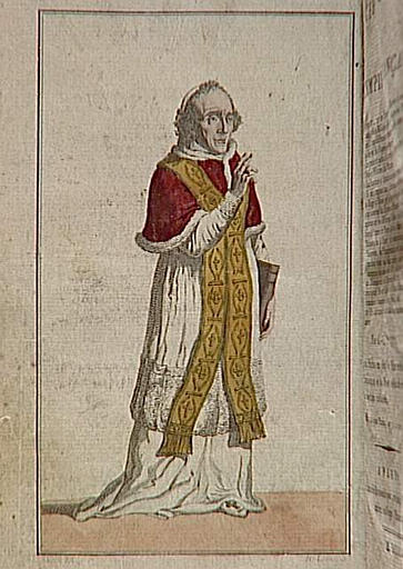 Portrait du Pape Pie VII, provenant du Cérémonial de l'Empire français