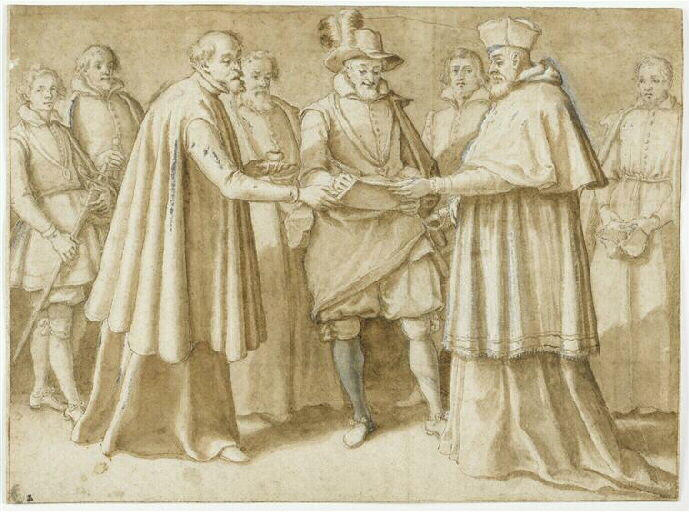 Henri IV signant la ratification de son abjuration