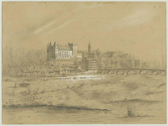 Le Château et la ville de Pau vus de Jurançon
