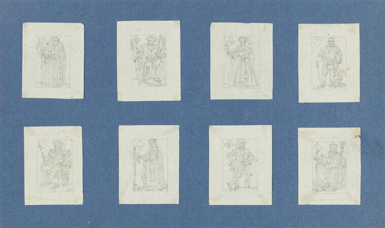 Figures royales et princières de cartes à jouer (8 figures)