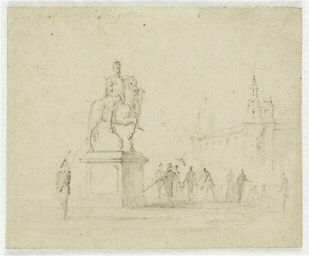 Le cheval de bronze devant la Préfecture