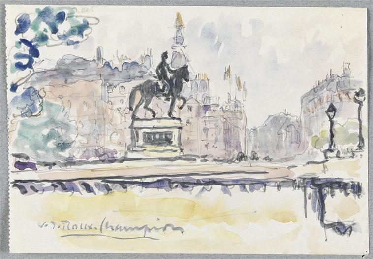 Le Cheval de bronze sur l'esplanade du Pont-Neuf