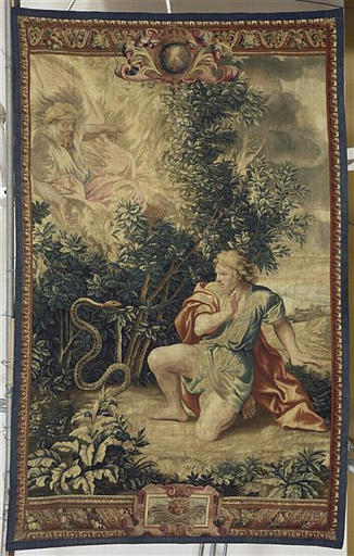 Histoire de Moïse : Le buisson ardent (3e tenture)