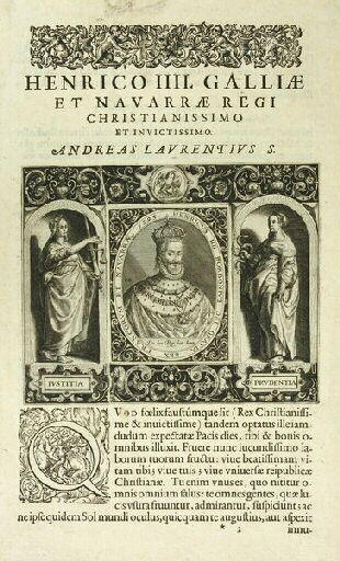 Henrico IIII Galliae et Navarrae Regi (christianissimo et invictissimo) (titre d'origine) ; Henri IV Roy de France et de Navarre (très chrétien et invincible) (titre traduit)