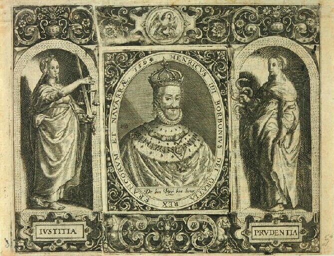 Henricus IIII Borbonius Dei Gratia (Rex Francorum et Navarrae, 1595) (titre d'origine) ; Henri IV Roy de France et de Navarre (titre traduit)