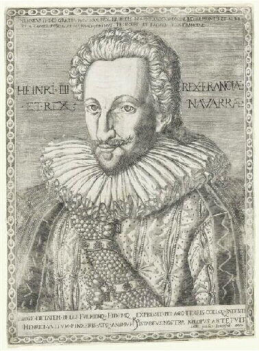 Henri IIII Rex Franciae et Rex Navarrae (titre d'origine) ; Henri IV Roy de France et de Navarre (titre traduit)
