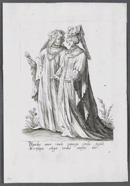 Mascarades (planche 14) ; Blandus amor vincio conjugit corda jugali (...)