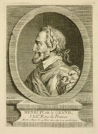 Henri IV de profil dans un médaillon