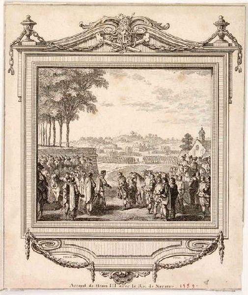 Accord de Henri III avec le Roi de Navarre 1589 ; Vignette d'illustration