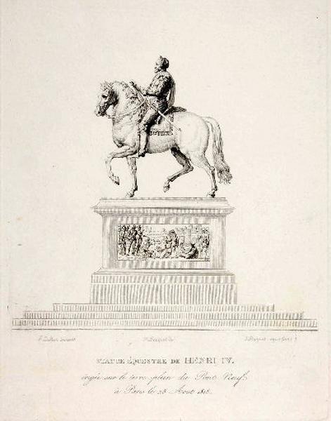 Statue équestre de Henri II (érigée sur le terre-plein du Pont-Neuf /à Paris le 25 Aout 1818)