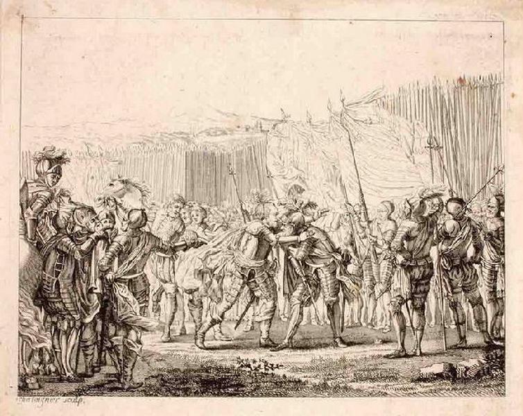 Henri IV fait une réparation publique au colonel Schomberg, au matin de la bataille d'Ivry