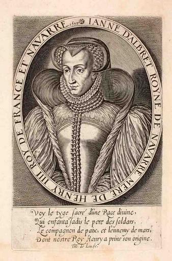 Jeanne d'Albret à mi-corps, portant une coiffe