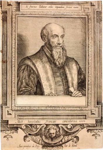 Michel de l'Hospital (titre inscrit) ; Mich. hospitalius francia cancellarius (titre d'origine)