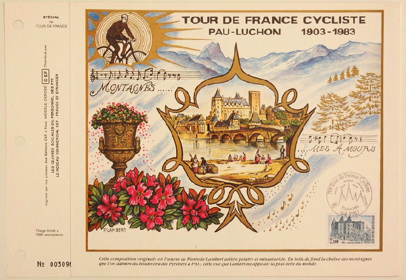 Tour de France cycliste Pau-Luchon 1903-1983 (titre inscrit) ; Carte(s) postale(s) (titre inscrit)