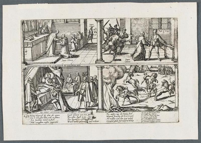 1589.Communion de Jacques Clément ; Assassinat d'Henri III, mort du roi et supplice de Jacques Clément