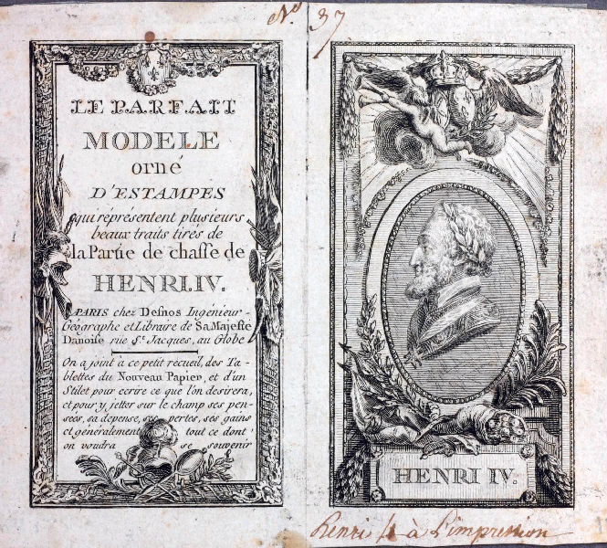 Frontispice pour Parfait modèle orné d'estampes