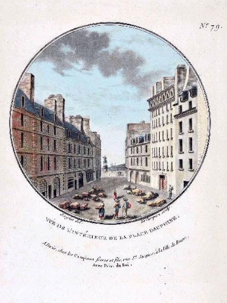Vues pittoresques des principaux édifices de Paris : Vue de l'intérieur de la place Dauphine