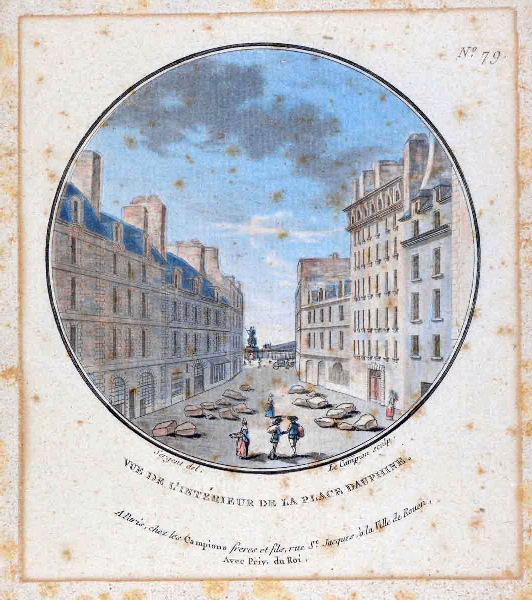 Vues pittoresques des principaux édifices de Paris : Vue de l'intérieur de la place Dauphine