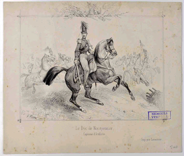 Le duc de Montpensier, capitaine d'artillerie (titre inscrit)