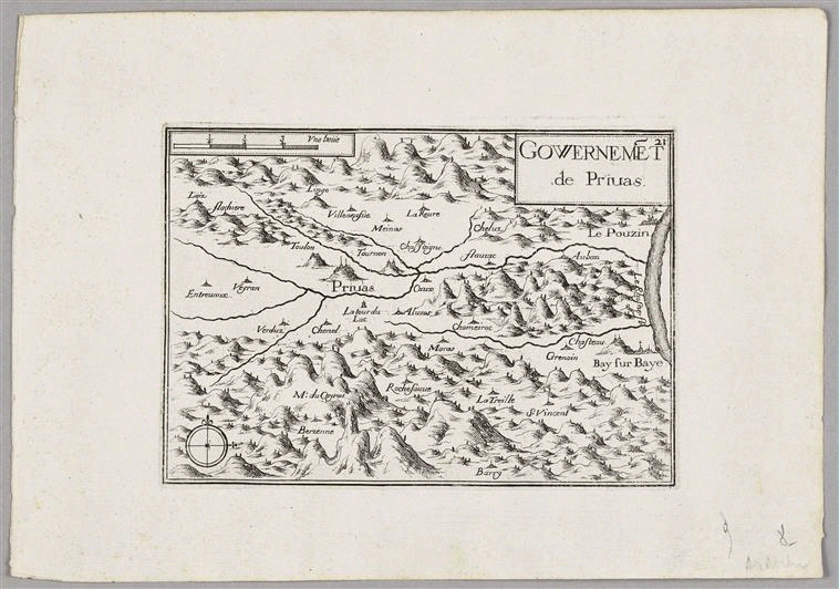 Gouvernement de Cahors (titre inscrit) ; Recueil (factice) ("Les plans et profils de toutes les principales villes et lieux considérables de France-Ensemble les cartes générales de chacune Province et particulières de chaque Gouvernement d'icelles", Paris, 1638 )