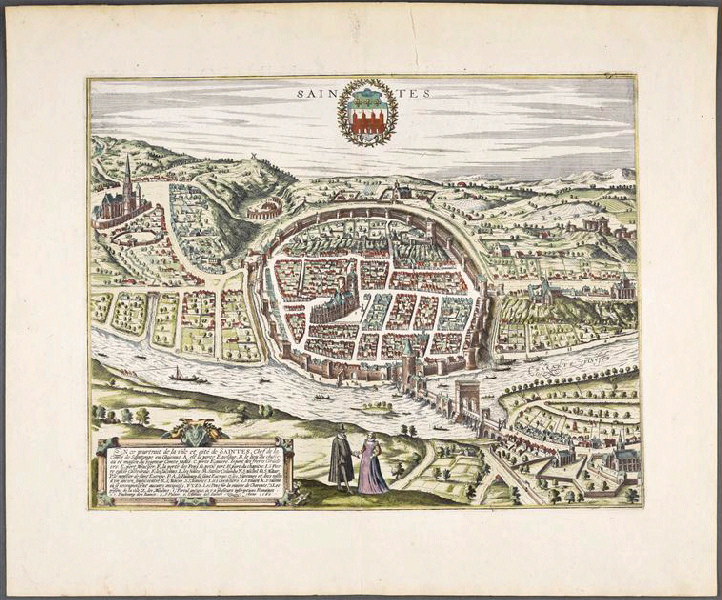 Vue cavalière de Saintes