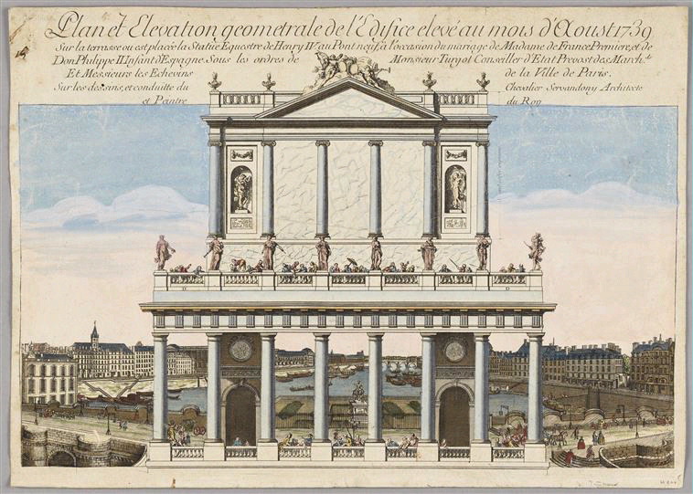 Elévation de l'édifice élevé sur le Pont Neuf