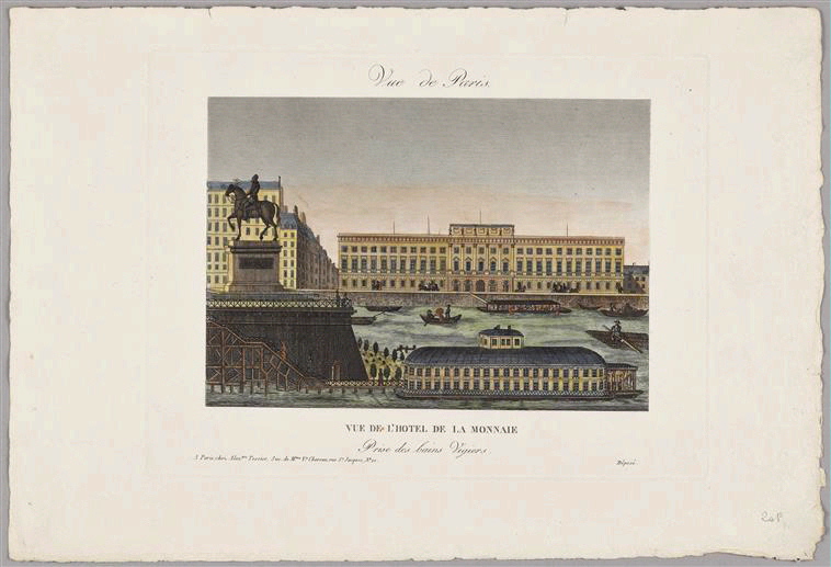 Vue de l'Hotel de la Monnaie (titre inscrit)