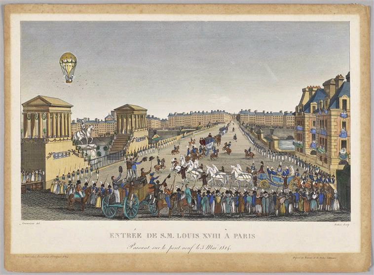 Entrée de Louis XVIII à Paris le 3 mai 1814 ;  Recueil (factice) ("Histoire des ballons", tome 3)