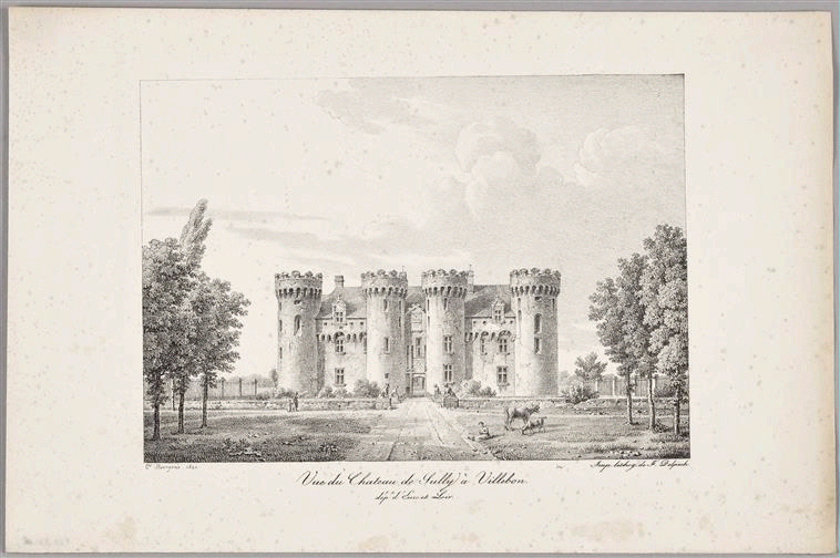 Vue du Chateau de Sully à Villebon (titre inscrit)