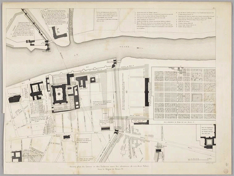 Plans du Louvre et des Tuileries sous Henri IV