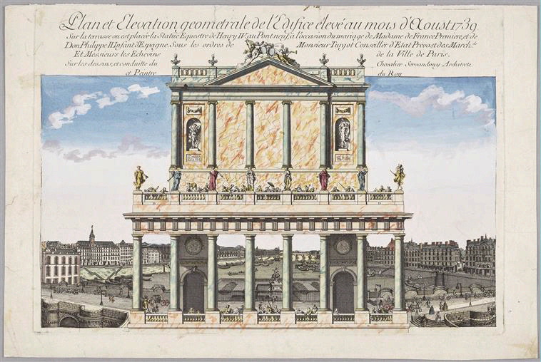 Elévation de l'édifice élevé sur le Pont Neuf