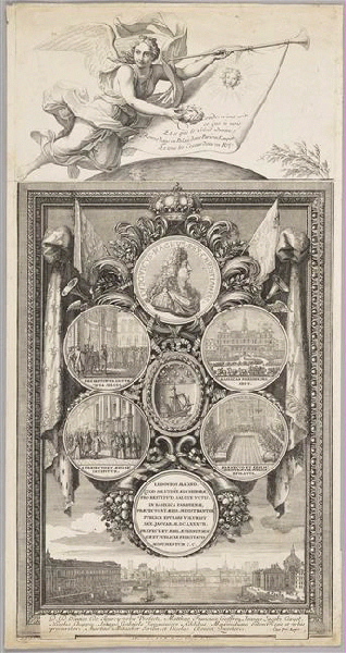 Médaillons commémorant la réception de Louis XIV à l'Hôtel de Ville le 30 janvier 1687