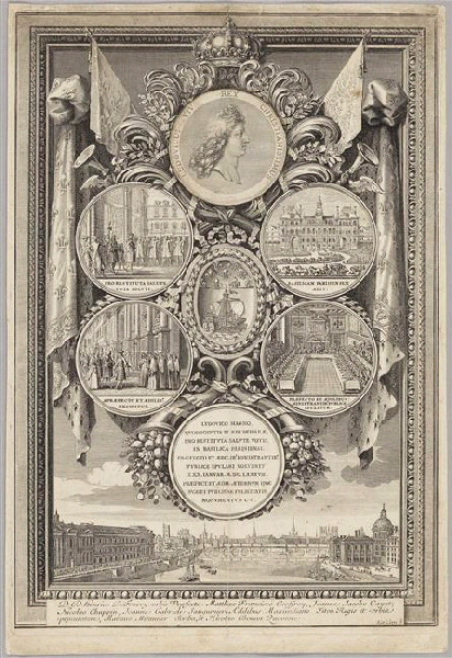Médaillons commémorant la réception de Louis XIV à l'Hôtel de Ville le 30 janvier 1687