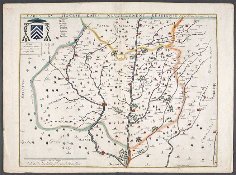Carte du diocèse d'Aire sur l'Adour