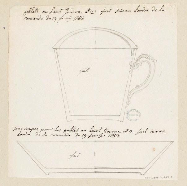 Tasse (titre factice) ; Gobelet à lait et sa soucoupe