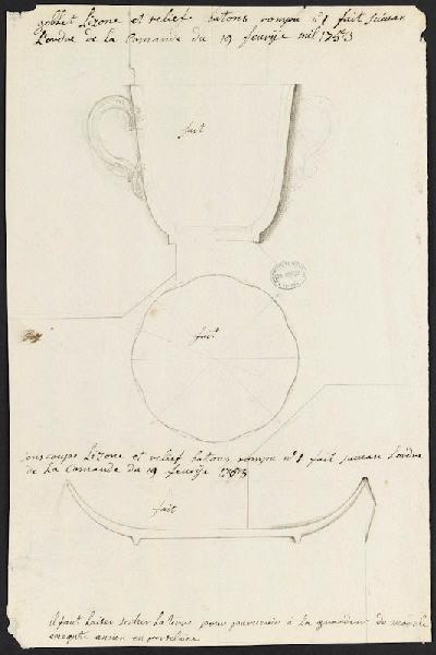 Tasse (titre factice) ; Gobelet lizonné et soucoupe